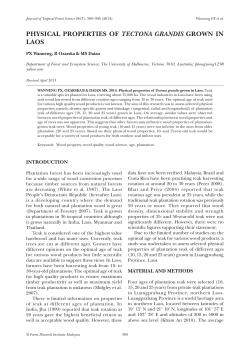 physical properties of tectona grandis grown in laos