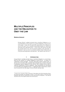 MULTIPLE PRINCIPLES AND THE OBLIGATION TO OBEY THE LAW