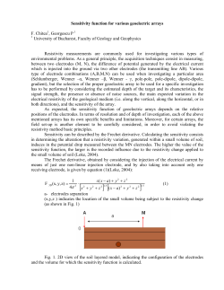 Sensitivity function for various geoelectric arrays