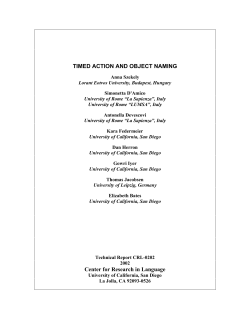 Timed action and object naming. - Center for Research in Language