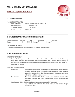 MATERIAL SAFETY DATA SHEET Melpat Copper Sulphate
