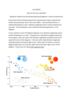 18.4 NOTES How are the stars classified?
