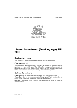 Liquor Amendment (Drinking Age) Bill 2010