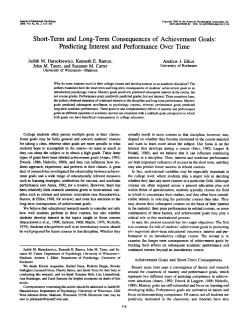 Short-Term and Long-Term Consequences of