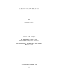 GREEK AND ETRUSCAN INFLUENCES By Ethan David Klicko