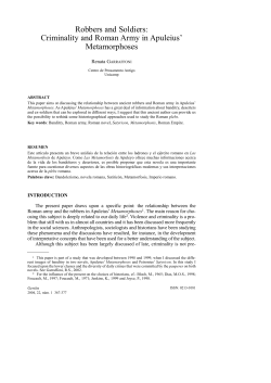Robbers and Soldiers: Criminality and Roman Army in Apuleius
