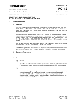 PC-12 Service Bulletin Number 71