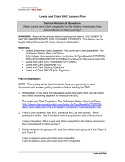 Lewis and Clark SAC - Stanford History Education Group