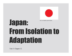 16 Japan - Isolation to Adaptation