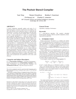 The Pochoir Stencil Compiler - Supertech Research Group