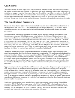 Gun Control The Constitutional Framework