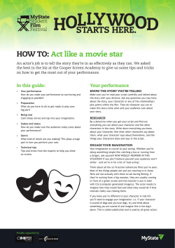 Act like a movie star - MyState Student Film Festival