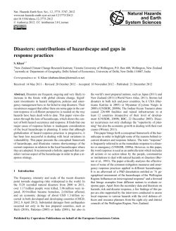 Disasters: contributions of hazardscape and gaps in response