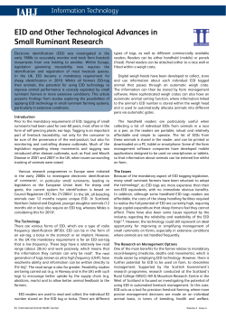 EID and Other Technological Advances in Small Ruminant Research