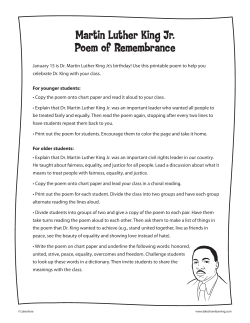 Martin Luther King Jr. Poem of Remembrance