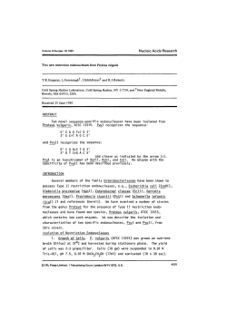 and PvulI recognizes the sequence: 51 C A G+C T G 31 31 G T C+