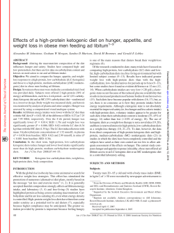 Effects of a high-protein ketogenic diet on hunger