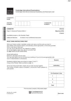 June 2016 (v2) QP - Paper 3 CIE Chemistry A-level