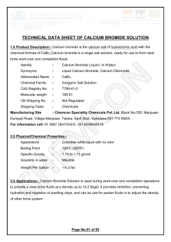 TECHNICAL DATA SHEET OF CALCIUM BROMIDE SOLUTION