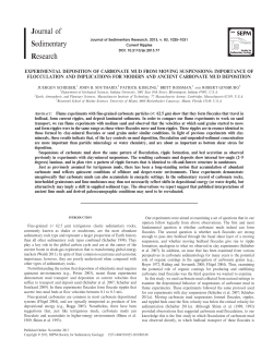 experimental deposition of carbonate mud