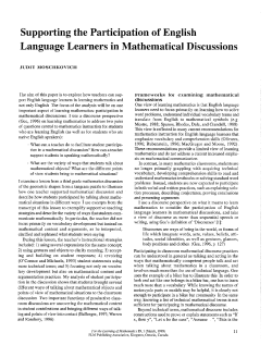 Supporting the Participation of English Language Learners in