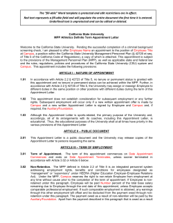 MPP Athletics Definite Term Appointment Letter Sample