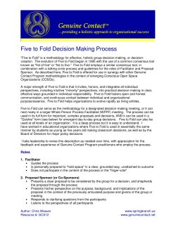 Five to Fold Decision Making Process