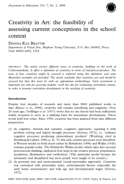 Creativity in Art: the feasibility of assessing current conceptions in