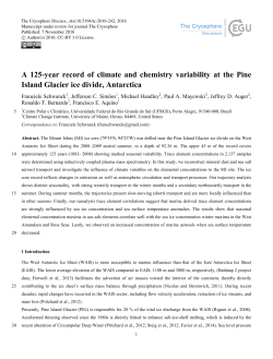 A 125-year record of climate and chemistry variability at the Pine