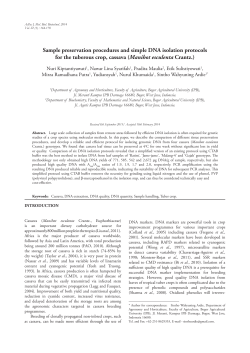 Sample preservation procedures and simple DNA isolation