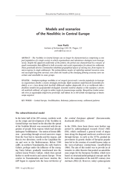 Models and scenarios of the Neolithic in Central Europe