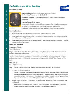 Emily Dickinson: Close Reading L - Connecticut River Watershed