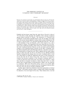THE GERMANIC CONTEXT OF &ldquo;CYNEWULF AND CYNEHEARD