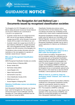 Classification Societies and the National Law