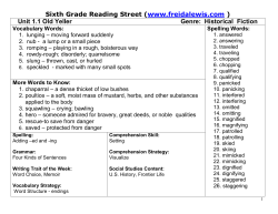 Sixth Grade Reading Street (www.freidalewis.com )