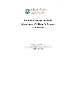 Athletic Performance and Acupuncture
