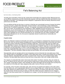 Balancing fats