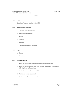 APM 740 - University of California | Office of The President
