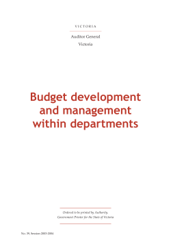 Budget development and management within departments