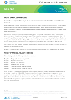 Science | Year 4 Science Portfolio