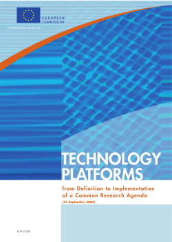 Technology Platforms from Definition to implementation of a