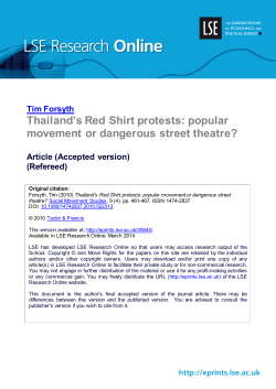 Thailand`s Red Shirt protests: popular movement or dangerous