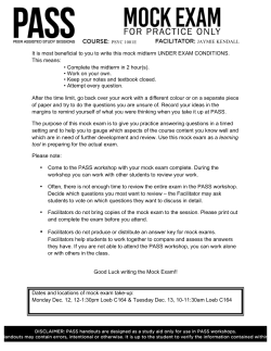 PSYC 1001 E &ndash; Mock Final Exam