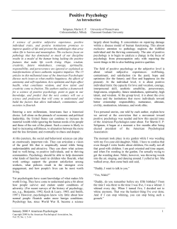Positive Psychology - Shoreline Community College