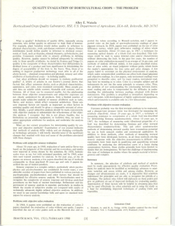 Quality Evaluation of Horticultural Crops