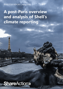 A post-Paris overview and analysis of Shell`s climate