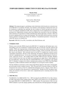 FORWARD ERROR CORRECTION IN IEEE 802.15.4a STANDARD