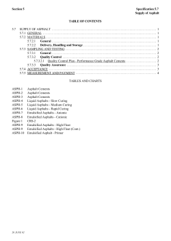 Specification 5.7 Supply of Asphalt