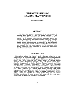 Characteristics of Invading Plant Species