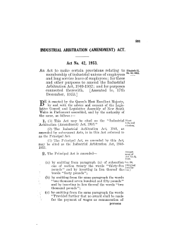 Industrial Arbitration (Amendment)